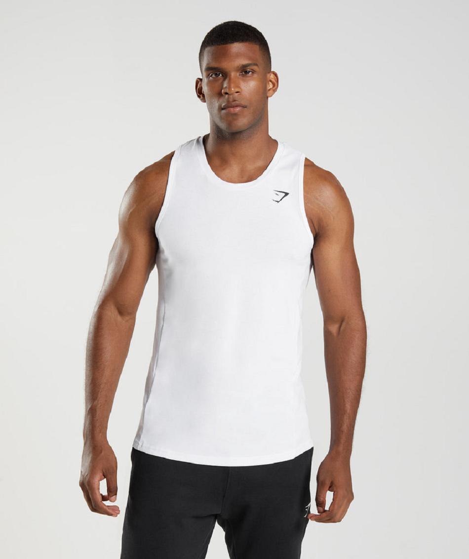 Camiseta Tirantes Gymshark React Hombre Blancas | CO 3171KOR